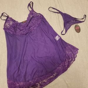 Women's Sexy Lingerie Lace Mesh Babydoll Chemise Sleepwear